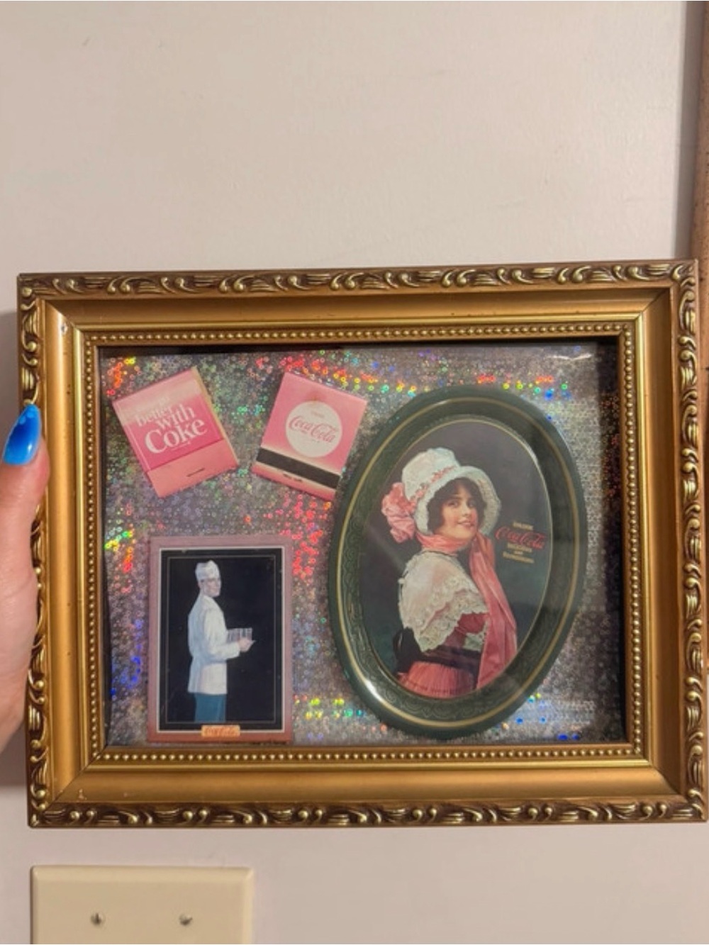 Coca Cola Pink Accent Framed Decorative Wall Piece